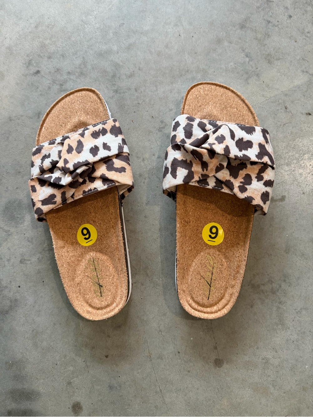 Aerie Leopard Print Knot Slide Sandals - Tan/Brown